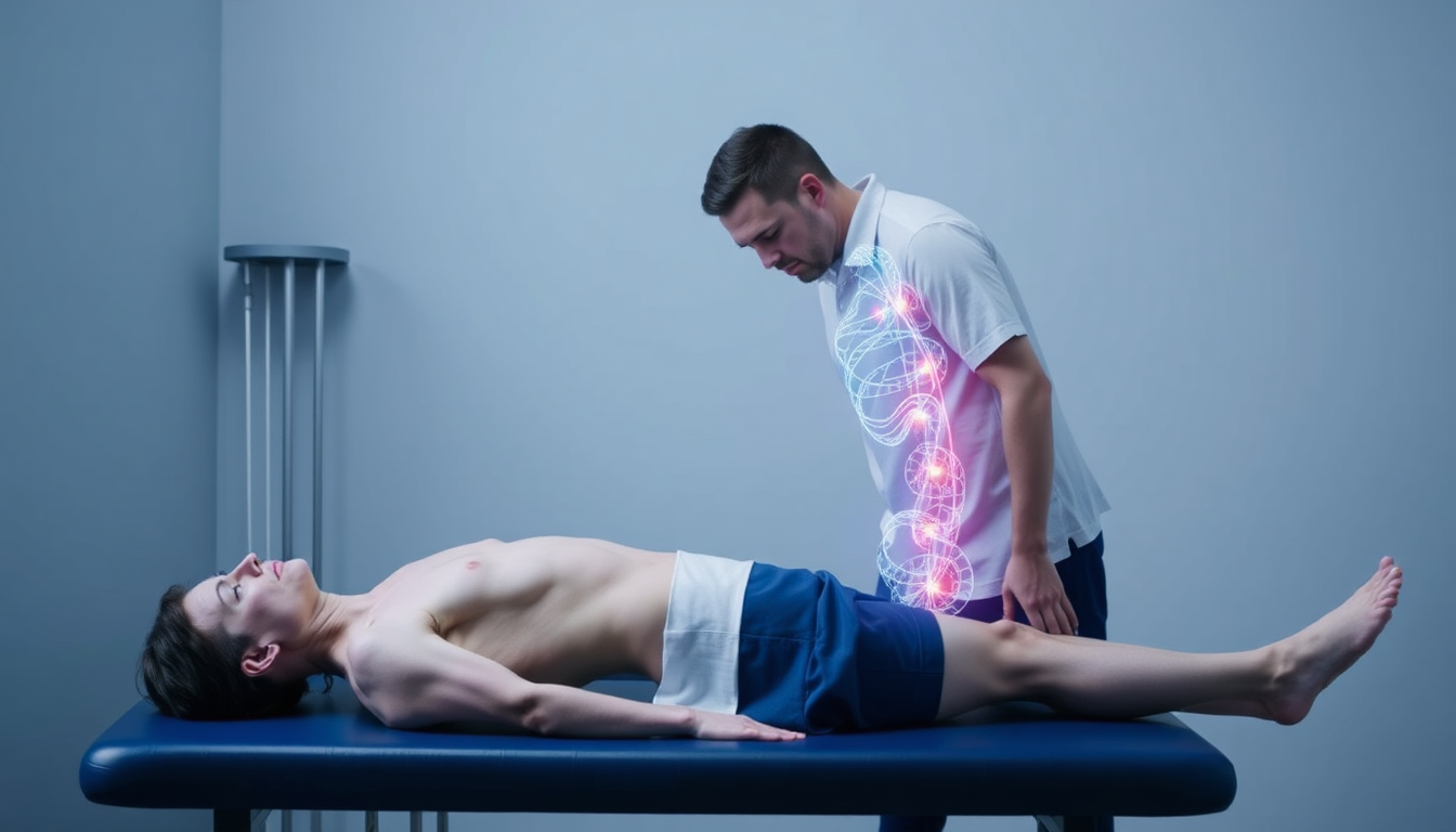 A photorealistic image depicting Dr. S.B. Santosh and Dr. S. Madhavi Latha consulting with a patient, reviewing medical scans. The setting is a bright, modern office with diplomas and certifications subtly displayed. Focus on conveying trust, expertise, and patient-centered care. The color palette should be professional and reassuring, with clean lines and a sense of order. The camera angle is medium, capturing the interaction between the doctors and the patient. Texture details should be realistic, showcasing the professionalism of the environment. Style reference: Clean, modern corporate portraiture. Technical specs: 4K resolution, high quality.